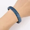 Armreif, Vintage-Stil, blau, mehrlagiges Leder, gewebt, Armband, bezauberndes Weihnachtsgeschenk für Herren, Valentinstag, Beschützer-Schmuck