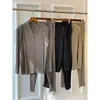 Survêtements pour hommes Miyake plissé costume décontracté ensemble japonais vintage original designer polyvalent à manches longues veste vêtements 231129
