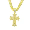 Hip Hop Cross Nuovo prodotto Collana a catena cubana unisex in lega versatile e creativa con diamanti