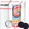 25pc/Carton US CA Stocked 20oz Sublimation Blanks Mugs 20 oz Stainless Steel Tumblers Water Bottle Outdoor Camping Cup Vacuum Insulated Drinking