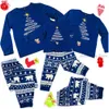 Familjsmatchande kläder Julpyjamas Matchande Family Outfits Art Christmas Tree Family Pyjamas Santa Claus Xmas PJs Purple Stripes Clothes Set 231129