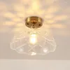 Ceiling Lights Nordic Glass Lighting Minimalist Modern Flower Pattern Lamp For Corridor Creative Living Room