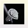 Huitan Roman Engagement Rings für birnenförmige Kristallkubikzironie AAA Schillernde Modeaccessoires Elegante weibliche Ringe x3325395