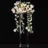 Party Decoration 4st Acrylic Floor Vase Clear Flower Table Centerpiece Marriage Modern Vintage Floral Stand Column Wedding Decor275p