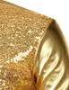 Camisas casuais masculinas disco brilhante ouro lantejoulas design metálico camisa de manga comprida botão para baixo Natal Halloween Bday Party Stage Costume 231130