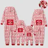 Family Matching Outfits PatPat Christmas Festival Theme All over Print Long sleeve Fleece Hooded Onesies Pajamas Flame resistant 231129