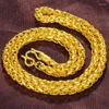 Chains HOYON 18K Gold Color Fill Never Fade Luxury Men's Necklace Wedding Jewelry Gift Solid Bizuteria Bijoux Women's