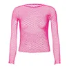 T-shirts pour hommes T-shirt pour hommes Sexy Sheer Mesh Muscle Show Undershir See-Through Fishnet Pole Dancing Tops Long Sleeve Party Clubwear