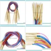 Hair Accessories Aessories Tools Hair Productssizes Circar Bamboo Knitting Needles Set With Colored Tube 2.0Mm-10.0Mm 80Cm1 Drop Deliv Dh0Rn