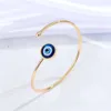 Fashion Gold Sier Plating Charm Lucky Big Turkish Evil Eyes Open Cuff Bangle Bracelet Jewelry For Women Ladies