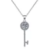 Bestandener Diamanttest, Moissanit-925-Sterlingsilber-Schlüssel, einfache Schlüsselbeinkette, Anhänger-Halskette, Damenmode, süßer Schmuck, 05-1ct240g