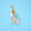 Клайны милый Keyring Green Tassel Murs Ball 26 буква буквы смола ключи для ключей Key Chains Charms для женских украшений подарки подарки