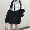 Damesjassen Harajuku Mode Rits Capuchon Vrouwen Oversized Varsity Japanse Vrouwelijke College Jassen Koreaanse Streetwear