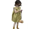 Платья для девочек, комплект детской одежды, лето 2023, платье для девочек, повседневная юбка без рукавов с кукольным воротником в горошек