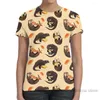 T-shirts pour femmes Tiny Otters et leurs sushis T-shirt pour hommes Femmes All Over Print Fashion Girl Shirt Boy Tops Tees Summer Short Sleeve Tshirts