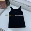 Top Sexy con tirantes para mujer, camisetas sin mangas bordadas con letras, camiseta de punto para gimnasio y Fitness, prendas de punto deportivas para mujer