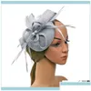 Haaraccessoires Funky Hairspins Aessories Tools Producten Women Feather Fascinator Party For Wedding Elegant Pillbox Hat Pography Gift DHMR3