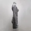 Parada tasarımcı markası kadın yüksek boyun veet 2023 Sonbahar ve kış yeni uzun kollu ince elbiseler seksi moda kalça elbisesi artı etek boyutu S-3XL