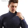 Ropa interior térmica para hombres Camiseta interior de cuello alto Hombres Suéter de algodón fino Blusa Algodón Manga larga 100% Algodón Ropa interior térmica Camisa camiseta de compresión L231130