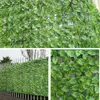 Fleurs décoratives Artificielle Lierre Haie Feuille Verte Panneau De Clôture 50X200cm Faux Plante En Plastique Confidentialité Creeper Maison Extérieur Jardin Balcon Décor