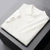 Magliette da uomo T-shirt lavorata a maglia traspirante cava sottile estiva di lusso T-shirt polo coreana moda casual manica corta da uomo