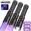 Facklor 30W 365/395NM UV Flashlight Telescopic Zoom Super Bright Lamplamp Violets Ultraviolet Torch för Pet Stains Camping Outdoor Q231130