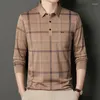 Men's Polos Casual Loose Pocket T Shirt Tops Spring Autumn Long Sleeve Print All-match Vintage Polo Fashion Men Clothing