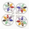 Pendentif Colliers Naturel 7 Couleur Pierre Cristal Tournesol Collier Charme Mode Boucles D'oreilles Bijoux Accessoires En Gros 4 pcs