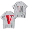 Vlone T-Shirts Sommer Herren T-Shirts Damen Designer Lose T-Shirts Bekleidung Modemarke Tops Mann S Shirt Luxus Kleidung Street Polos Shorts Ärmel Vlones Kleidung