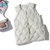 Womens Down Parkas 2024 Ankomster Kvinnor ärmlös varm liner Waistcoat Kvinna Ultra Light White Duck Korean Slim Vest 231129