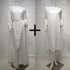 Vêtements ethniques 2023 caftan musulman Abaya robe Kimono femmes dubaï 2 pièces ensemble Pot Dolt imprimer robe turc islamique Djellaba Femme