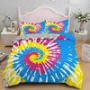 Beddengoedsets Tie Dye Trooster Cover Set Spiraal Etnisch Boho Dekbed Swirl Geverfd Patroon Bed