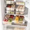 Organization Clear Refrigerator Storage Box Plastic Kitchen Fruit Freshkeeping Container Drink Cabinet Drawer PET Egg Food Organizer Stuff