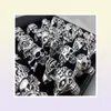 Hela bulkparti 100st Styles Top Mix Skull Rings Skeleton smycken Men039s Gift Party Favor Men Biker Rings Man Jewelry Brand 1237107