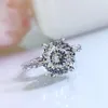 5CT klasyczne sześć obrączek ślubnych luksusowa biżuteria prawdziwa 100% 925 srebrne srebrne rundy cut naturalny moissanite Diamond Party Women Pierścień zaręczynowy Never Fade