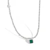 Цепочки Karloch S925, ожерелье из стерлингового серебра, высококачественный циркон, ручная инкрустация, винтажная цепочка на воротник в зеленом стиле в стиле бабушки