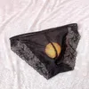 Calzoncillos Sexy para hombre y mujer, bragas de encaje, calzoncillos de malla transparente con bolsa para bulto, tangas de Bikini, ropa interior Unisex, ropa para parejas, lencería