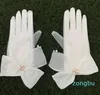 Fingerless Gloves JaneVini Elegant Sheer Tulle for Women Wrist Length White Bride Full Finger Pearls Wedding Party Dress