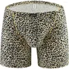 Onderbroek Ikingsky heren luipaard Lange poot bokser bouch trunks sexy low rise build short onder slipje voor mannen