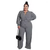 Dames Tweedelige broek Dames Jumpsuits Rompertjes 2023 Lente Casual Print V-hals Zak Overalls Jumpsuit Korte mouw Wijde pijpen Ruimvallend