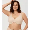 Bras slät full minimizer bh figur stora buster underwire broderi sömlös mjuk plus storlek för kvinnor bred rem underkläder 231129