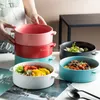 Bowls Creative Large Capacity Binaural Soup Pot Tableware Nordic Matte Ceramic Bowl Salad Baking Tray