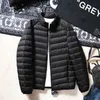 Herrjackor 90 White Duck Down Winter Men's Warm and Fashionable Casual Loose Standing Collar Lightweight Down Jacket Winter Coat L231130