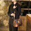 브랜드 럭셔리 디자인 빈티지 버킷 가방 2023women 's Fashion Retro Style One Shoulder Crossbody Bags 인쇄 컬러 핸드백 2106