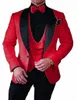Mäns kostymer Blazers 2023 Mens Wedding Suit italiensk design Custom Made Black Smoking Tuxedo Jacket 3 Piece Groom Terno For Men Costume Homme 231129