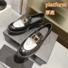 Designer Schoenen Dames Loafer Platform Mocassins Kalfsleer Leren Jurk Schoen Metalen Gesp Loafers Luxe Zwarte Glijbaan Le Chaussure