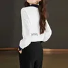 Blusas femininas camisas elegante senhora manga longa moda ol estilo mulheres vintage branco feminino casual básico cloingyolq