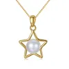 Estrela Estrela Colar de pingente de pingente de água fresca feminino Moda Moda Luxo Placting Plating 18K Gold S925 Silver Charm Charm Feminino Cadeia Chain Chain Jewelry Gift