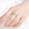 Bagues de cluster Trendy 925 Bague en argent sterling pour femmes Bijoux Brillant Cristal Flocon de neige Accessoires de mariage de mariée réglable