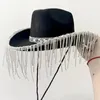 Berets Summer Cowgirl Hat Bride Wedding PO COSTS PROPS Outdoor Kobieta dziewczyna z nurkowym fringe